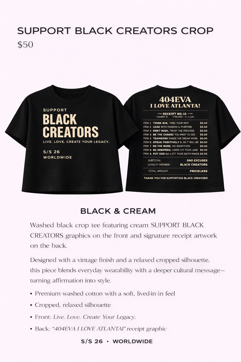 404EVA I LOVE ATLANTA! Crop Top