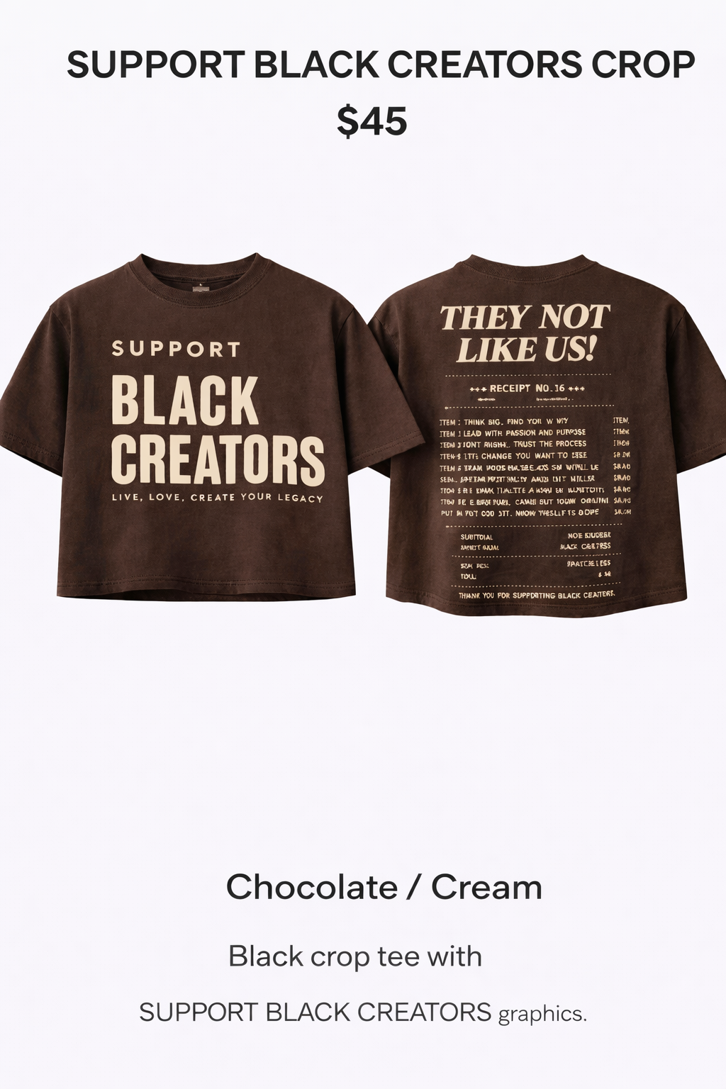 Support Black Creators crop top