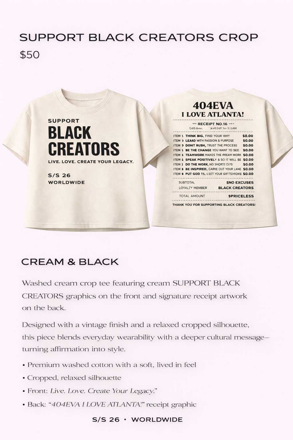 404EVA I LOVE ATLANTA! Crop Top