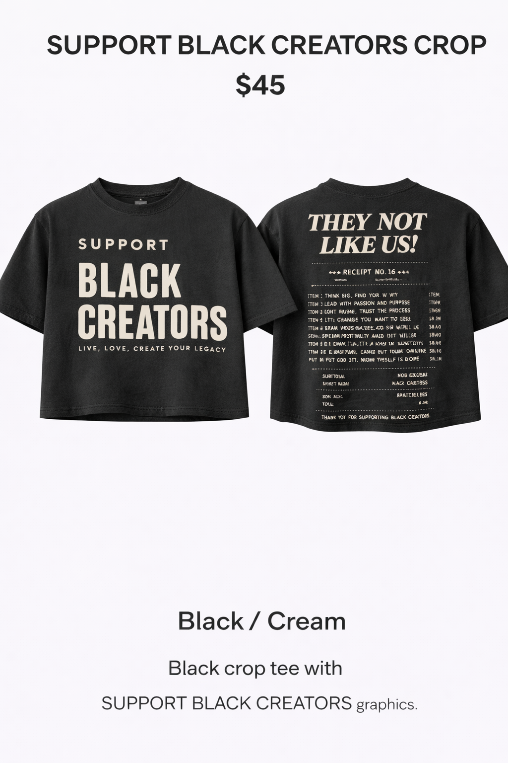 Support Black Creators crop top