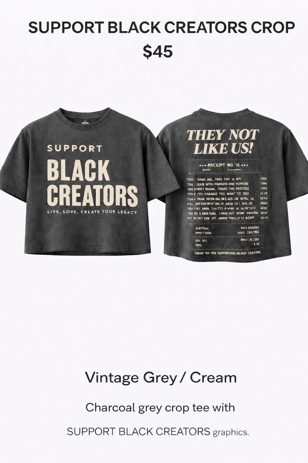 Support Black Creators crop top