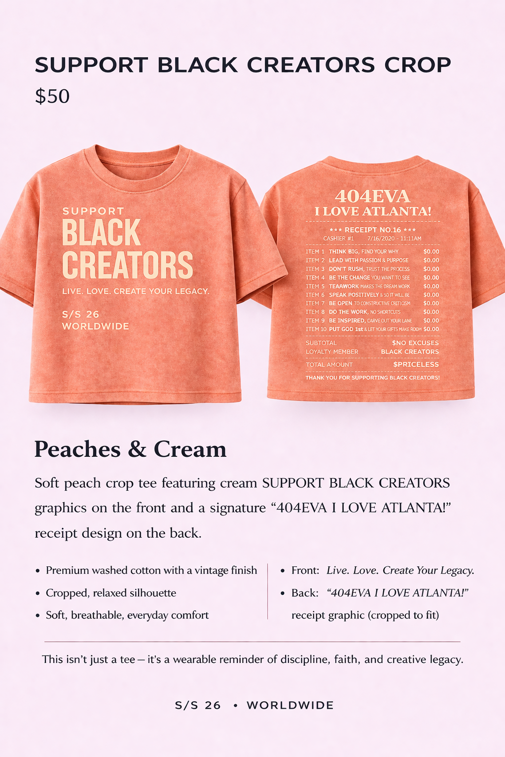 404EVA I LOVE ATLANTA! Crop Top