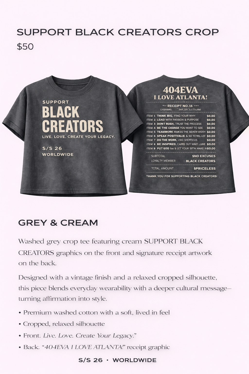 404EVA I LOVE ATLANTA! Crop Top